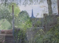 Ancient and modern - view of Holy Trinity from the garden of the Cuckoo.